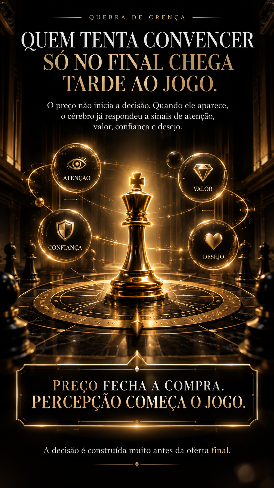 Preço fecha a compra; percepção começa o jogo.